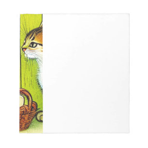 Vintage Tabby Cat Illustration Notizblock
