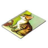 Vintage Tabby Cat Illustration Notizblock (Linke Seite)