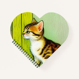 Vintage Tabby Cat Illustration Notizblock