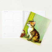 Vintage Tabby Cat Illustration Planer (Anzeige)