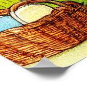 Vintage Tabby Cat Illustration Poster (Ecke)