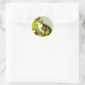 Vintage Tabby Cat Illustration Runder Aufkleber (Tasche)