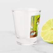 Vintage Tabby Cat Illustration Schnapsglas (Links)