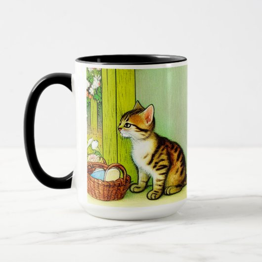 Vintage Tabby Cat Illustration Tasse (Links)