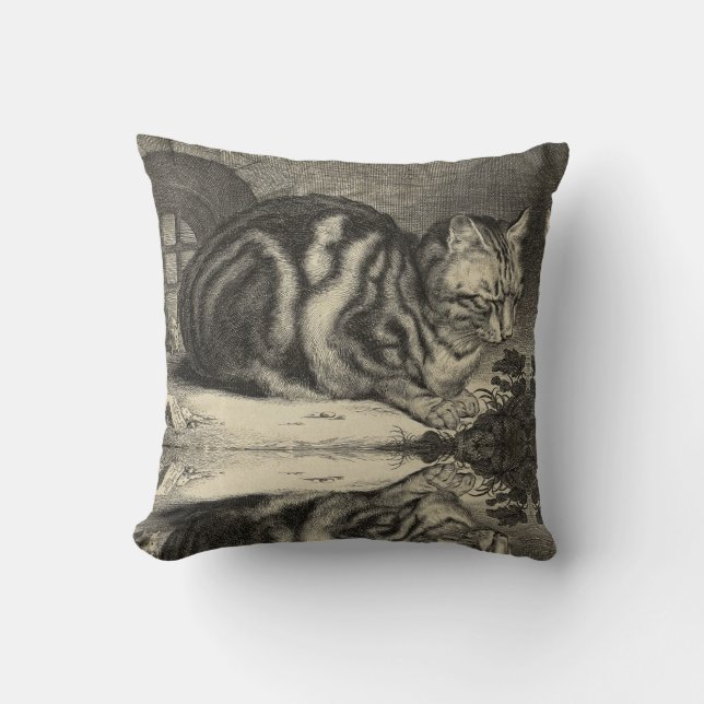 Vintage-Tabby-Katze Kissen (Vorderseite)