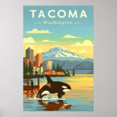 Vintage Tacoma Washington Poster (Vorne)