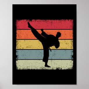 Vintage-Taekwondo-Karate-Anhängerinnen für Kampfsp Poster