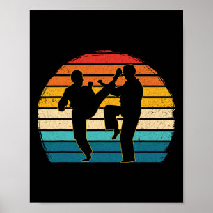 Vintage Taekwondo Koreanische Kampfsportarten Kick Poster