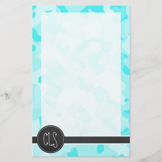 Vintage Tafel; Camouflage Celeste; Camouflage Briefpapier (Vorderseite)