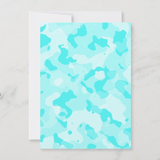 Vintage Tafel; Camouflage Celeste; Camouflage Einladung (Rückseite)
