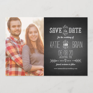 Vintage Tafel Foto-Speichern-Sie-das-Datum-Karte Save The Date