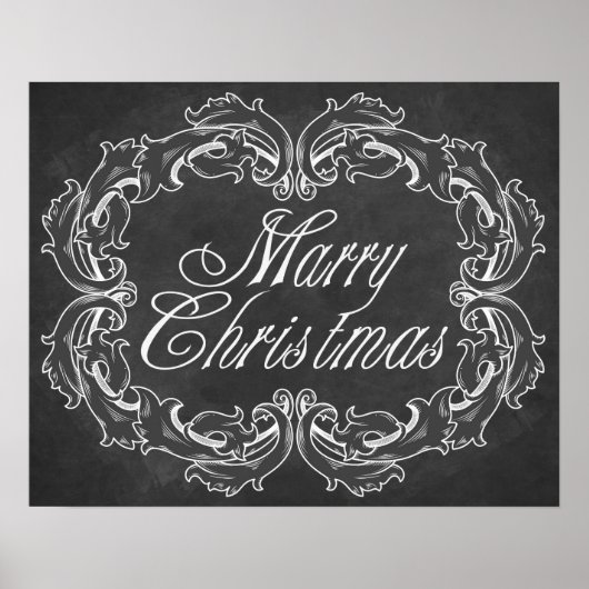 Vintage Tafel Frohe Weihnachtsangebot Kunst Poster (Vorne)