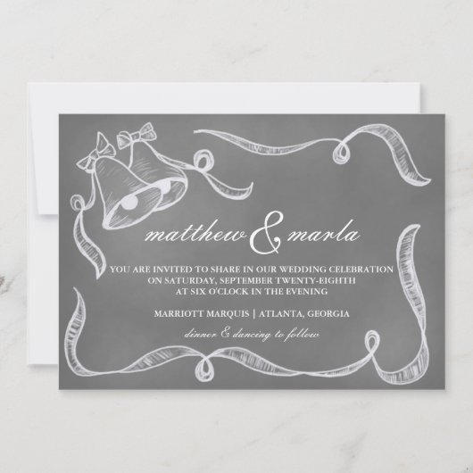 Vintage Tafel-Hochzeits-Bell-Einladung Einladung (Vorderseite)