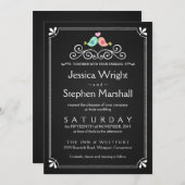 Vintage Tafel-Hochzeits-Liebe-Vögel laden ein Einladung (Vorne/Hinten)