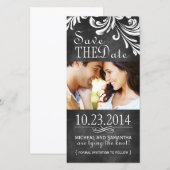 Vintage Tafel Save the Date Foto-Karten (Vorne/Hinten)