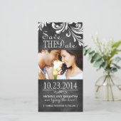 Vintage Tafel Save the Date Foto-Karten (Stehend Vorderseite)
