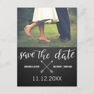 Vintage Tafel Save the Date Typografie-Foto Ankündigungspostkarte