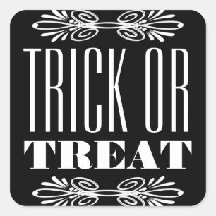 Vintage Tafel Trick-or-Treat Halloween Quadratischer Aufkleber