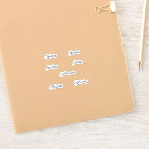 Vintage Tage der Week Planner Sticker Curvy