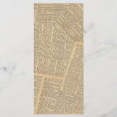 Vintage Tageszeitungen - Country Sunflower Wedding Menükarte (Rückseite)