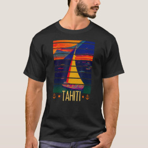Vintage Tahiti Französisch-Polynesien Sonnenunterg T-Shirt