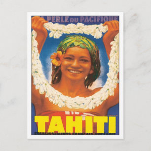 Vintage Tahiti Postkarte
