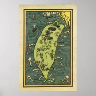Vintage Taiwan Reiseplakatkarte Japanische Ära Poster
