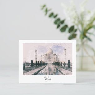 Vintage Taj Mahal Postcard - Retro Travel Souvenir Feiertagspostkarte