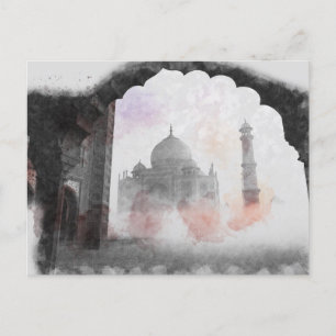 Vintage Taj Mahal Postcard - Retro Travel Souvenir Feiertagspostkarte