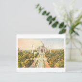 Vintage Taj Mahal Postkarte (Stehend Vorderseite)