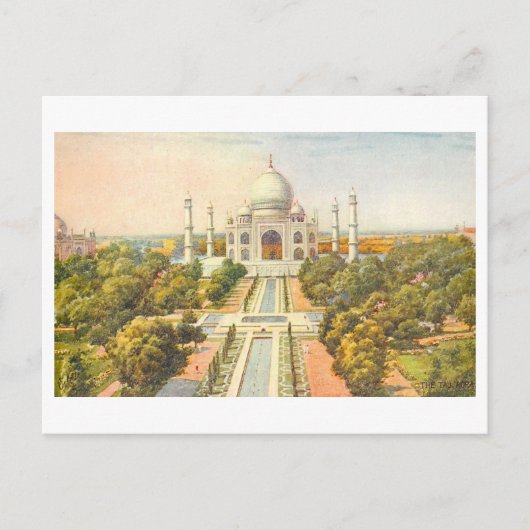 Vintage Taj Mahal Postkarte (Vorderseite)