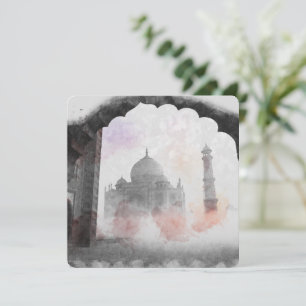 Vintage Taj Mahal Postkarte – Retro-Reisesouvenir
