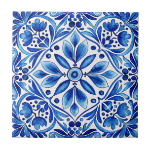 Vintage-Talavera-Azulejo-Blaufliesen als Hochzeits Fliese