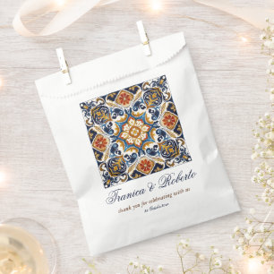 Vintage-Talavera-Azulejo-Blaufliesen als Hochzeits Geschenktütchen
