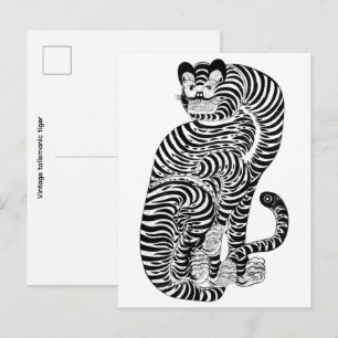 Vintage talismanischer Tiger Postkarte