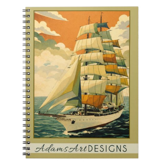 Vintage Tall Ship Sailing Retro Nautical Notizblock (Vorderseite)