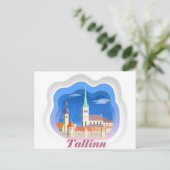 Vintage Tallinn Estland Estland Stadt Postkarte (Stehend Vorderseite)
