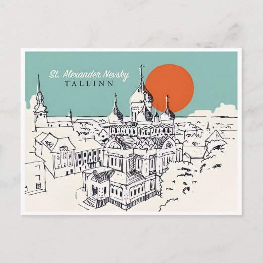 Vintage Tallinn Estland Estland Stadt Postkarte (Vorderseite)