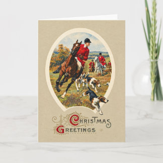 Vintage Tally-Ho Traditionelle englische Fuchsjagd Feiertagskarte