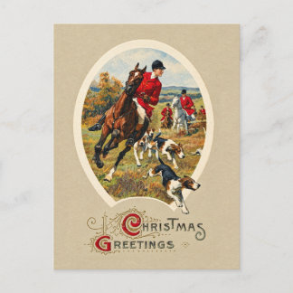 Vintage Tally-Ho Traditionelle englische Fuchsjagd Feiertagspostkarte