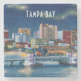 Vintage Tampa Bay Florida Szene in den weichen Steinuntersetzer