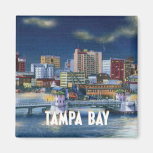 Vintage Tampa Florida Gebäude und Bucht Magnet