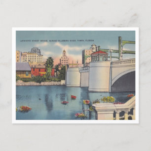Vintage Tampa Florida Lafayette Street Brücke Postkarte