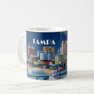 Vintage Tampa Florida Skyline der 40er Jahre Kaffe Kaffeetasse