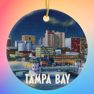 Vintage Tampa Florida Skyline Keramik Ornament