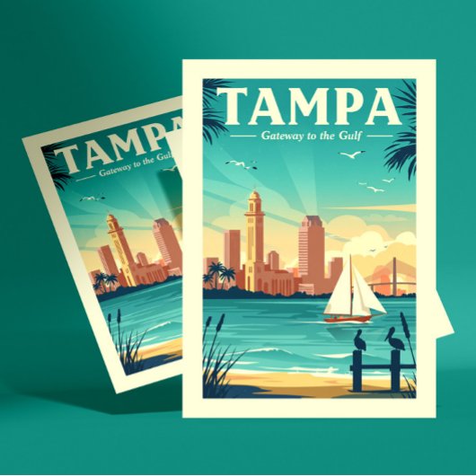 Vintage Tampa Postkarte