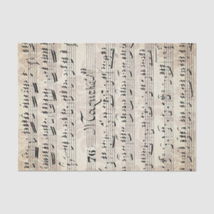 Vintage Tan Sheet Music Collage Seidenpapier