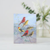 Vintage Tanager Postkarte (Stehend Vorderseite)