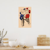 Vintage Tandem Bicycle Drehmoment Reading Kissing Poster (Küche)