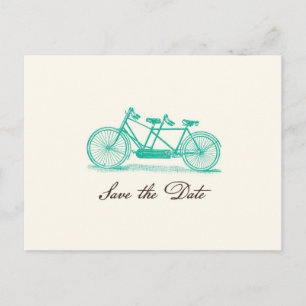 Vintage-Tandem-Fahrrad Save-the-Date-Postkarte Ankündigungspostkarte